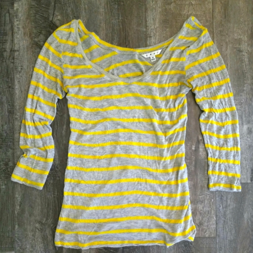 Cabi long sleeve stripes knit top M